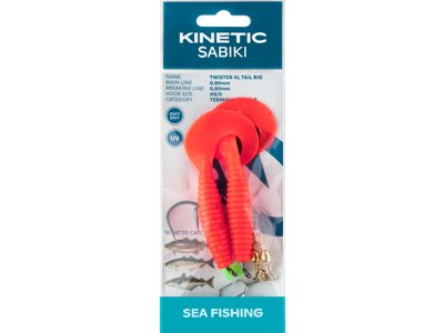 KINETIC TWISTER XL TAIL RIG #8/0 - ORANGE GLITTER