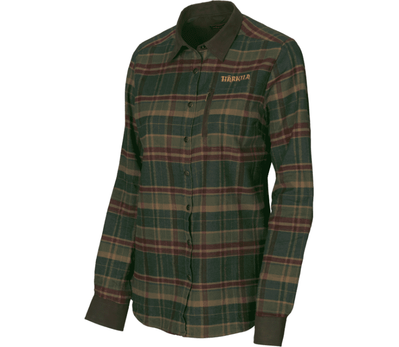 Härkila Pajala Lady L/S skjorte - Rosin Green Check