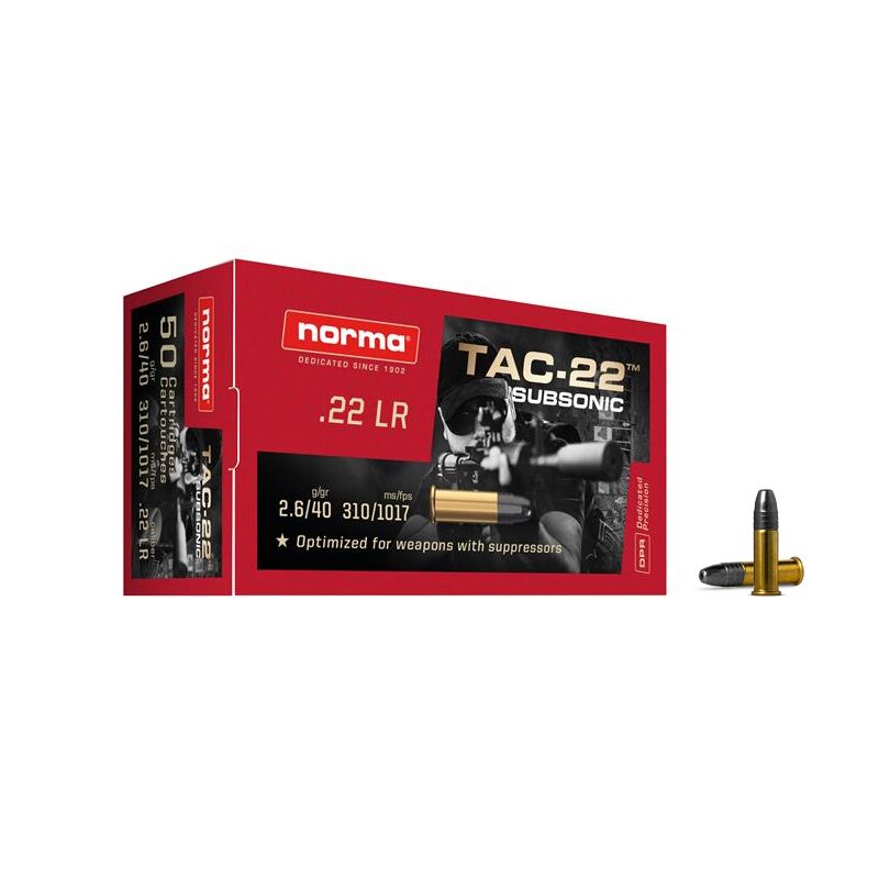 Norma TAC-22 Subsonic RIMF. 22 LR 2,6g/40gr