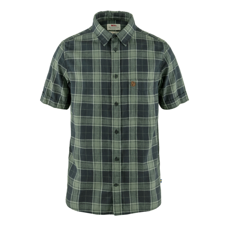 Fjällräven - Övik Travel Shirt S/S M - Dark Navy-Patina Green