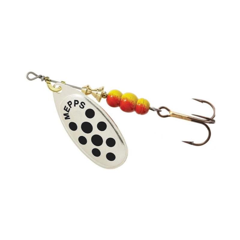 Mepps Aglia - No4 9g - Silver/Black Dots