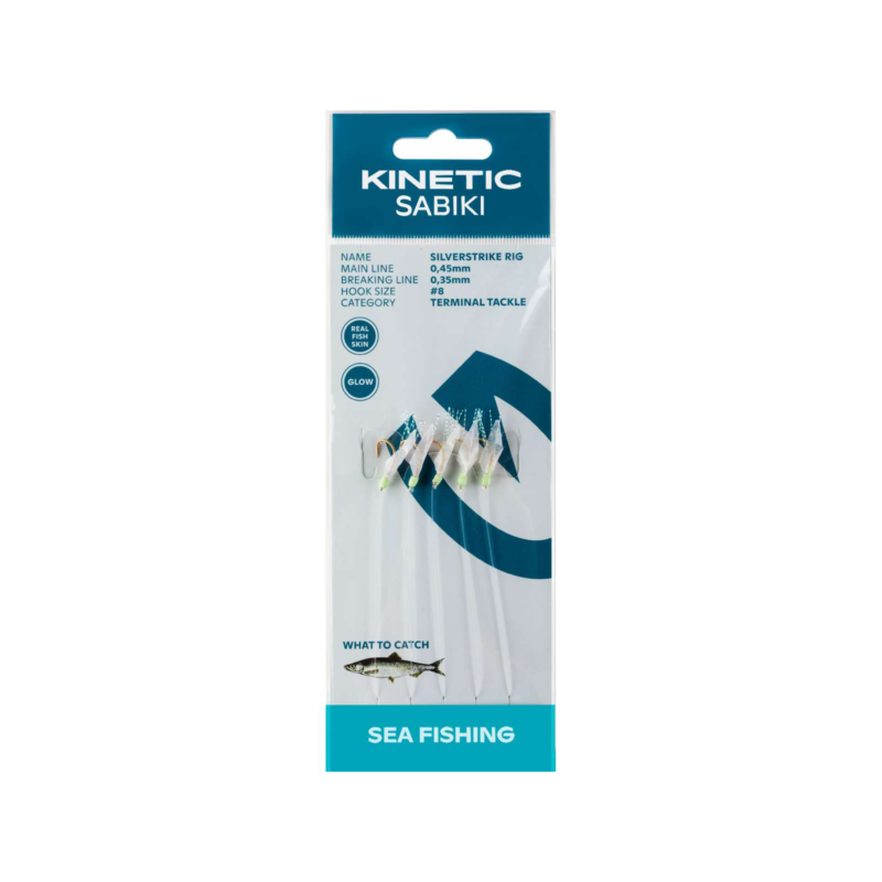 Kinetic Sabiki Silverstrike #8 Fishskin/Flash