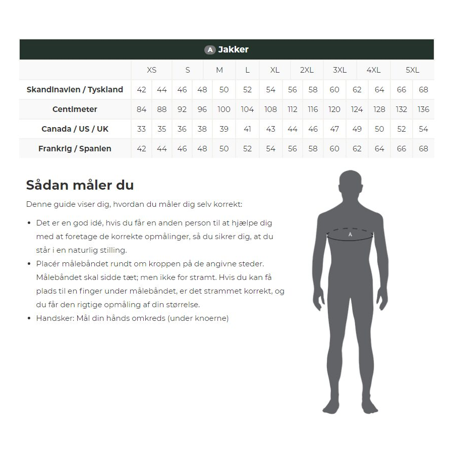 Størrelsesguide