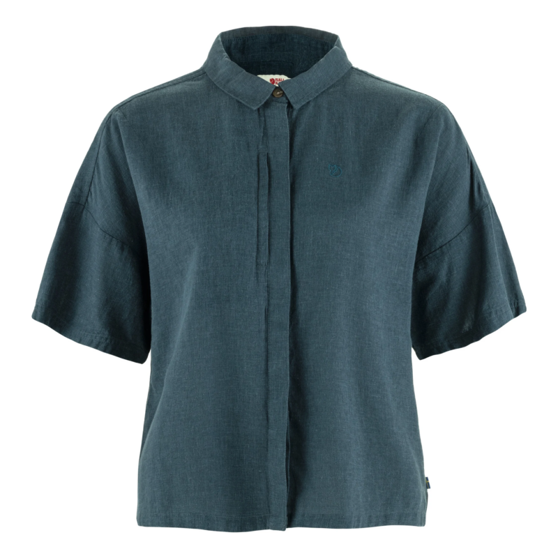 Fjällräven Övik Hemp Camp Shirt SS W - Mountain Blue