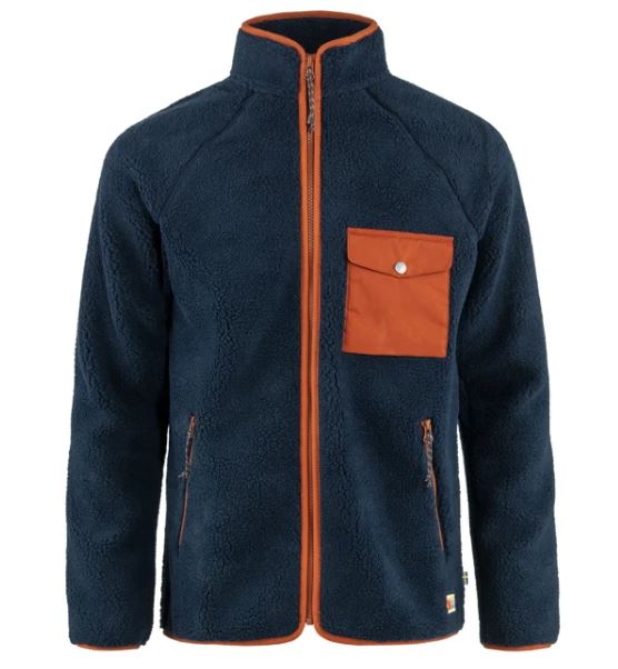 Fjällräven Vardag Pile Fleece M - Navy - Autumn Leaf