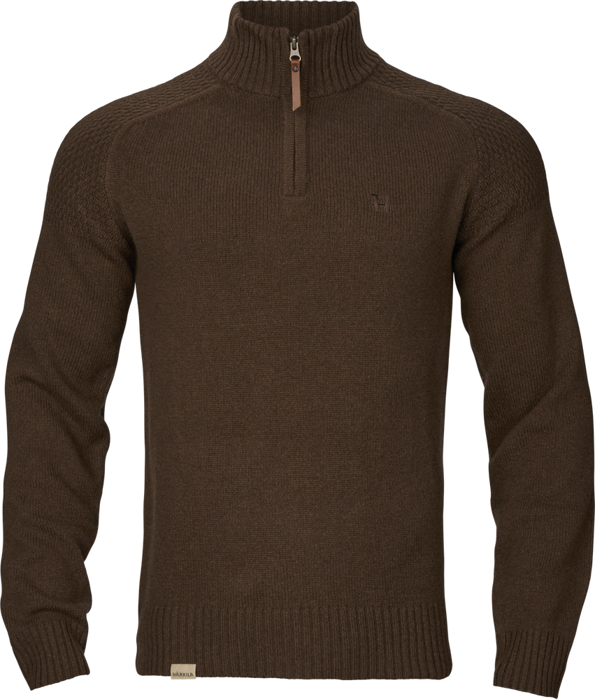 Harkila Vincent merino Half Zip Pullover Demitasse brown