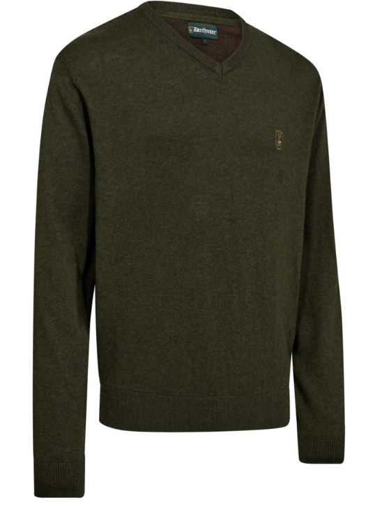 Deerhunter Harrington Strik V-Hals Forest Ember Melange