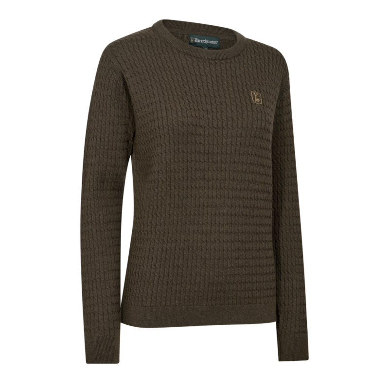 Lady harrington kabelstrik brown melange
