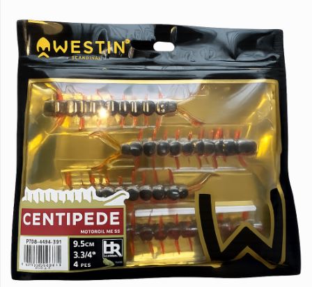 Westin Centipede Creaturebait 9,5CM 4G Motoroil Moss 4 Stk